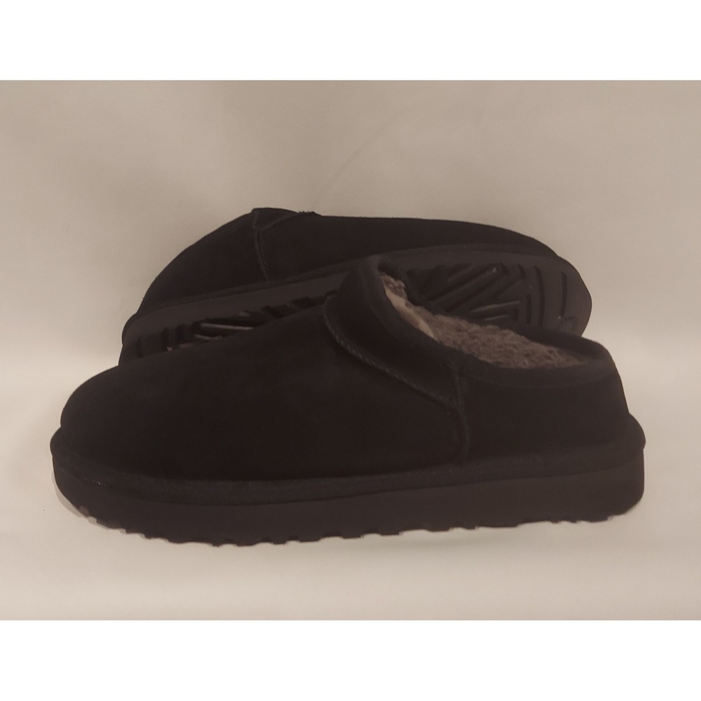 UGG Womens Black Suede Classic Slippers Slip-Ons with Wool Blend Lining Size 11
